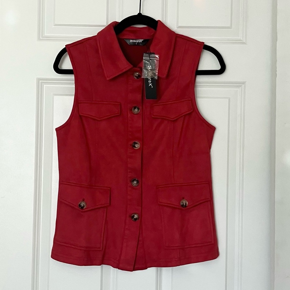 New! Alegra K Faux‎ Suede Vest Small